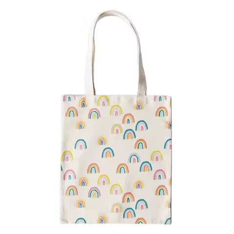 2025 Eco-Friendly Organic Cotton Canvas Tote Bag Custom Printed Logo Fashion Reusable Shopping Bags Open Closure Tassel