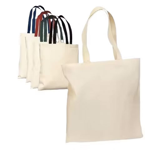2025 New Recycle Organic Cotton Canvas Tote Grocery Bag with Logo Printing Cotton Carry Bag
