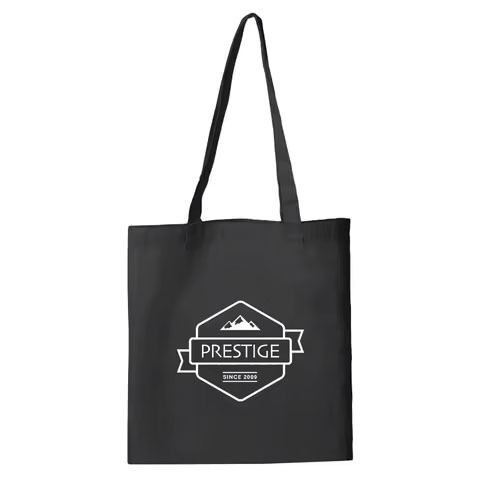 Signature Collection Open-Closure Silver Cotton Canvas Shopping Bag Standard Size Foldable Reusable Custom Logo Fashion Diamo