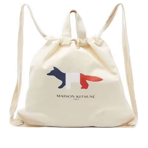 Custom Women's Cotton Canvas Drawstring Backpack Fashion Cartoon Mini Foldable School Bag Letter Decoration String National