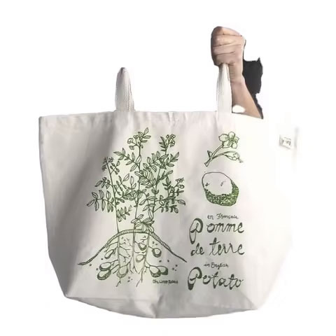 Professional Custom Cotton Tote Bag with Logo for Advertising and Shopping Promoting National Style Letter Decoration