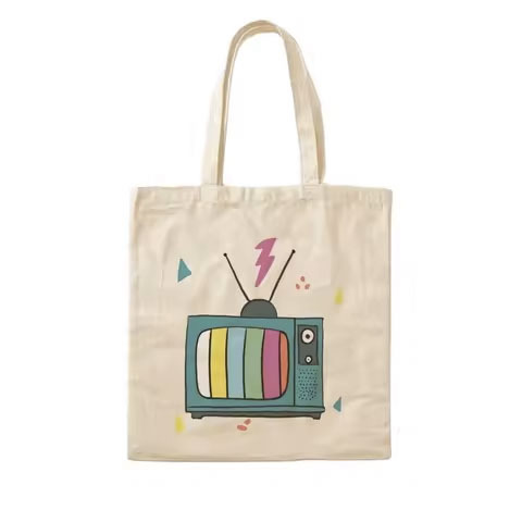 High Quality Eco-Friendly Reusable Canvas Shopping Bag Vintage Style Tote Handbags for Women Custom Logo Printed Open Flower