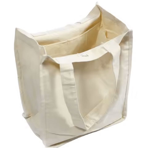 Eco-friendly Washable Canvas Grocery Shopping Tote Bag Reusable Organic Cotton Bag Handbag Multi Compartment Canvas Pocket Bag