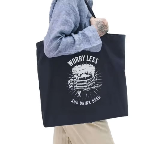 Custom Made Fashionable Cotton Shopping Bag for Ladies Vintage Style With Canvas Lining