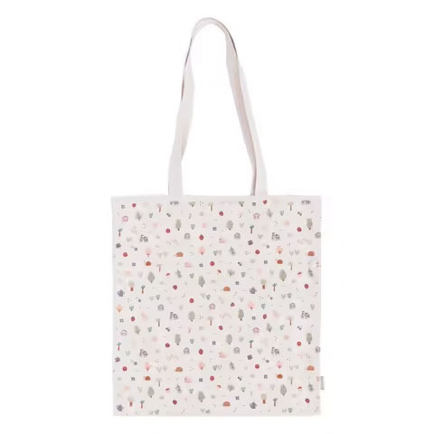 Classic Unisex Cotton Shopping Bag with Leather Straps and Canvas Lining Sustainable Retail Companion