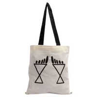 High Quality Eco-friendly Recycled Cotton Canvas Tote Bag Custom Logo Printed Letter Pattern Wholesale Promotional Shopping Bags - Color: White