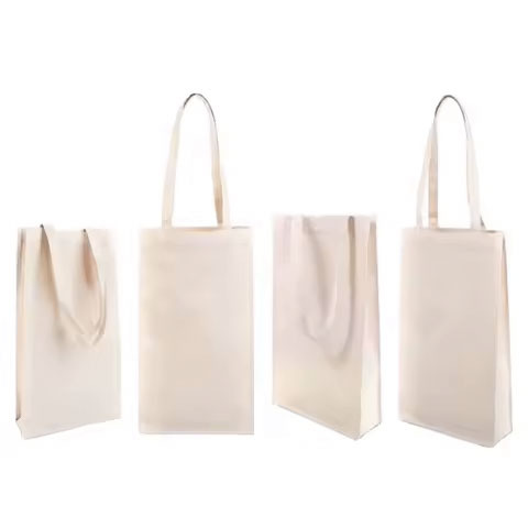 Unisex Cotton Bag with Straps Open-Closure Style Leather and Canvas Lining for Shopping National Design