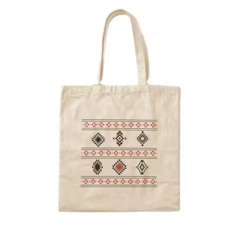 Fine Quality Printed Organic Cotton Canvas Bag Short Handle Clutch for Casual Use Promotional Organic Cotton Shopping Bag