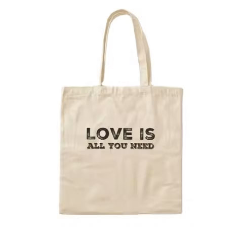 High Quality Handmade Organic Cotton Tote Bag Two Handles Open Closure Letter Decoration Eco-Friendly Promotional Shopping Bag