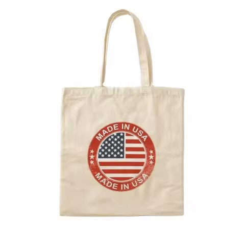 High Quality Handmade Organic Cotton Tote Bag Recyclable with Canvas Lining and Custom Print Promotional Shopping Bag