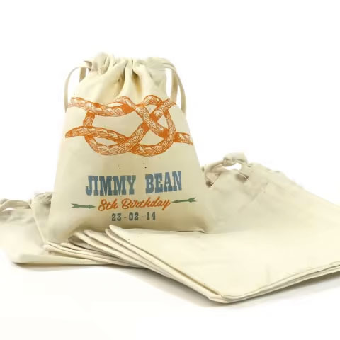 Custom Logo Printed Eco-Friendly Linen Cotton Drawstring Bag Candle Soap Pouch and Jewelry Gift Packaging with Canvas Lining