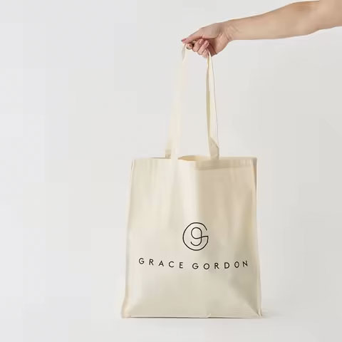 Promotional Carry Long Handle Customer Design Shopping Tote 100% Cotton Recycle Plain Natural Cotton Canvas Tote Bags