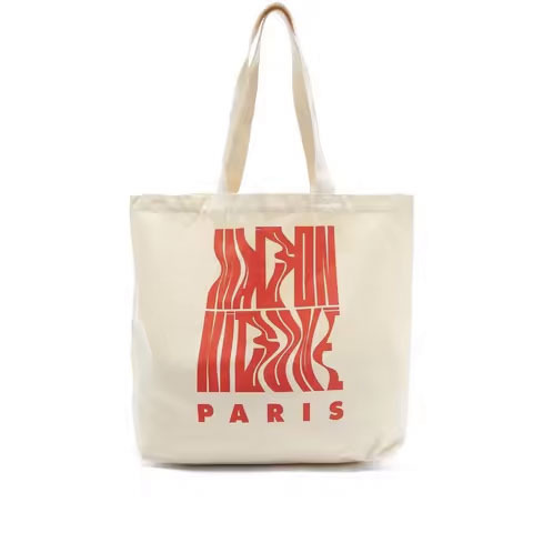 Women's Cotton Canvas Tote Bag Custom Printed Logo Wholesale Reusable Shopping Gift Bag with Letter Pattern