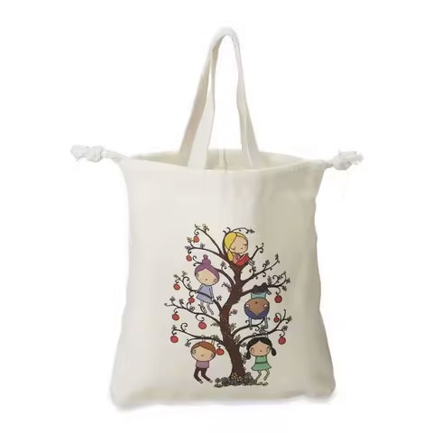 Custom Printed Organic Cotton Linen Tote Bags Various Colors for Grocery & Beach Use Natural Color Canvas Shopping Bags