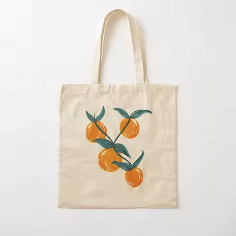Custom Logo Reusable Cotton Canvas Shopping Tote Bag Women's Self Fabric Handle Shoulder Bag Wholesale Flower Design