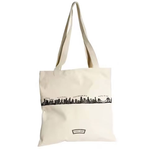 Custom Printed Eco-friendly Recycled Grocery Tote Bag Plain Organic Cotton Canvas with Logo Letter Pattern