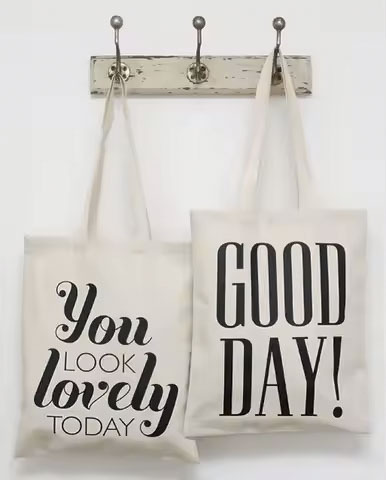 Large Custom Logo Printed Cotton Canvas Shopping Tote Bag Promotional Travel Durable and Washable Designer Bag