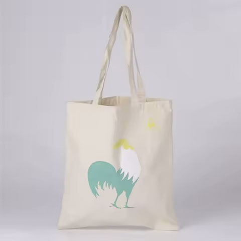 Eco-Friendly Recycled 100% Organic Cotton Shopping Tote Wholesale Custom Logo Printed Customizable Logo Printed Shopping Bag
