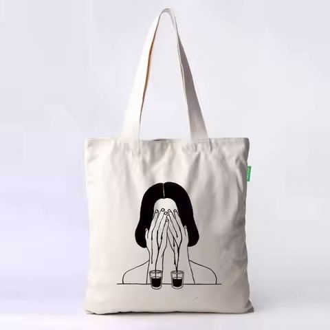 Durable Heavy-Duty Cotton Canvas Tote Bag With Adjustable Straps Women'S Sail Cloth Sling Bag For Shopping - Color: White