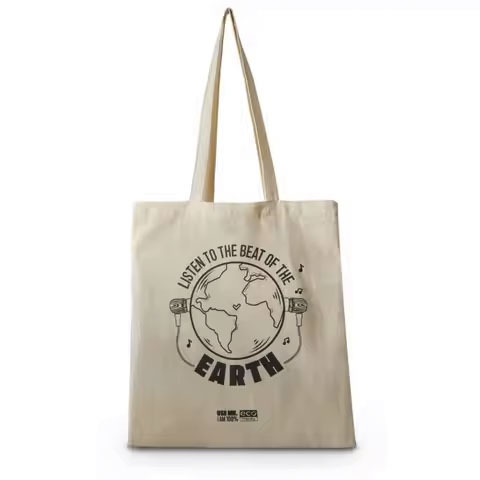 2025 Custom Printed Logo Eco-Friendly Reusable Cotton Canvas Tote Bag with Letter Pattern Handle High Quality Shopping Bag