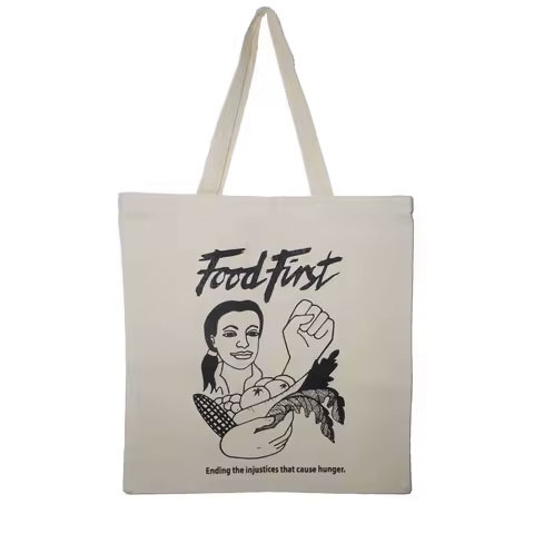 Wholesale Customized Cotton Tote Bags with Letter Pattern Custom Printed Logo Canvas Shopping Bag