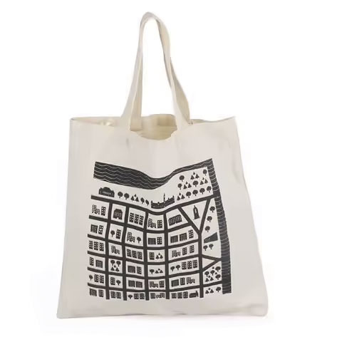 High Quality Customizable Logo Tote Bag Wholesale Friendly Blank Reusable Cotton Canvas Shopping Bags with Letter Pattern
