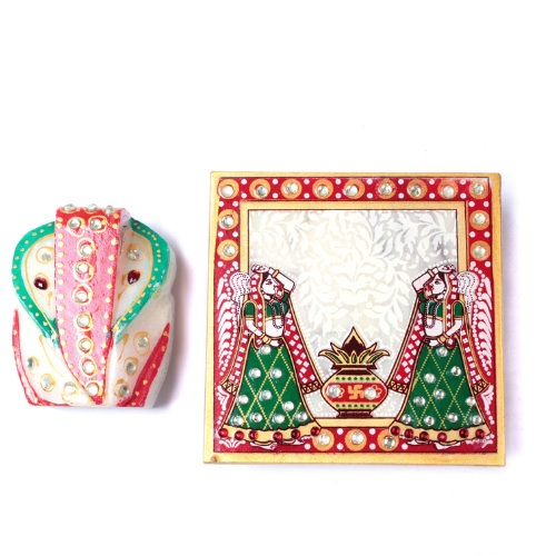 Handmade Marble Ganesh Chowki