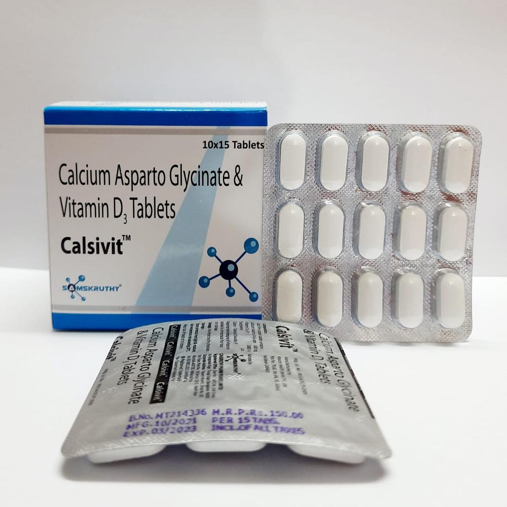Calcium Asparto Glycinate 500 mg + Vitamin D3 2000 IU Tablets