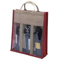 Wholesale Custom Eco-Friendly Natural Jute Cloth Wine Gift Bag Portable Carry Bulk Wine Bottle Colorful Promotional Bags