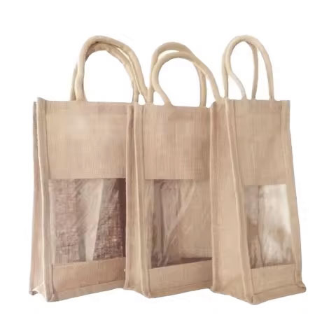 Wine Bottle Jute Promotional Bags-for Display and Storage