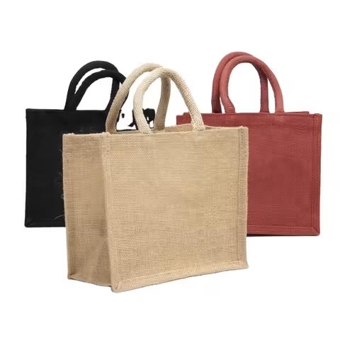 Fine Quality Custom Printed Jute Tote Bag for Grocery Shopping and Promotions