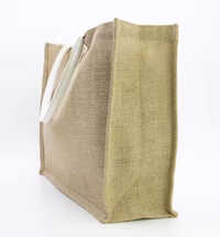 Wholesale Eco-reusable Waterproof Burlap Canvas Handbags Jute Shopping Tote Wine Gift Bag Wholesale Waterproof Handmade Bag - Color: Brown