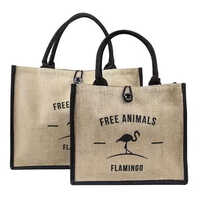 Eco-Friendly Custom Logo Jute Tote Bag with Rope Handle Fashion Design Washable Burlap Market Reusable Grocery Bags