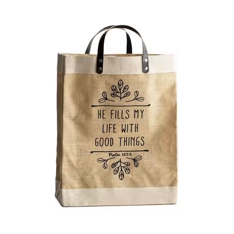 Wholesale Reusable Grocery Bag Shopping Tote Jute Burlap Bag with Leather Handle, Jute Tote Linen Beach Shopping Bags