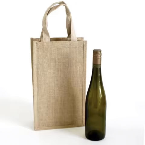 Custom Printed Eco Reusable Burlap Jute Tote Handbag Washable New Custom Printed Eco Reusable Burlap Jute Tote Handbag for Wine