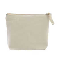 Custom logo Zip Organic Cotton Pouch Cosmetic