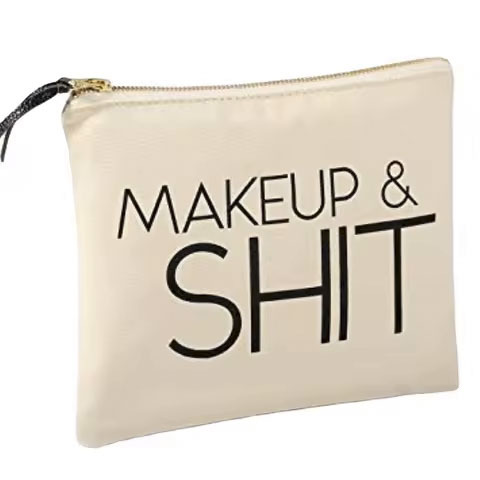 Customized Eco-Friendly Canvas Makeup Cosmetic Bag with Zipper Closure Fashion Dot Pattern Personalized Pouch for Cosmetics