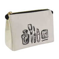 Ladies Fashion Cosmetic Bag with Custom Velvet Pouch Golden Zipper and Dot Pattern Personalized Logo for Makeup