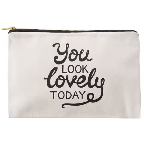 Hot Selling Creative Spot Blank Zipper Canvas Pencil Case Bag Custom Cosmetic Bag Canvas Makeup Bag - Color: Multiple Options Available