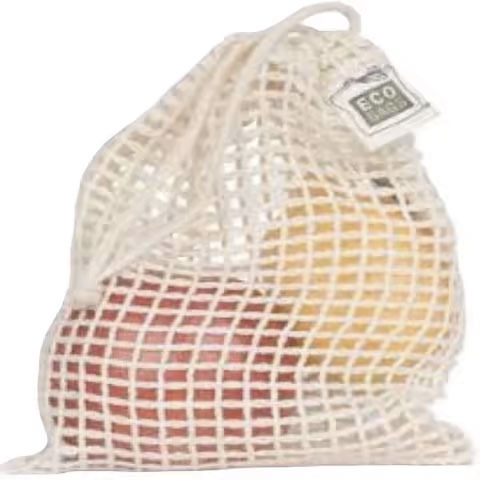 Certified Organic Cotton Reusable Mesh Drawstring Bag Shopping Mall Fruit Vegetable Produce Packaging Eco-Friendly Printing