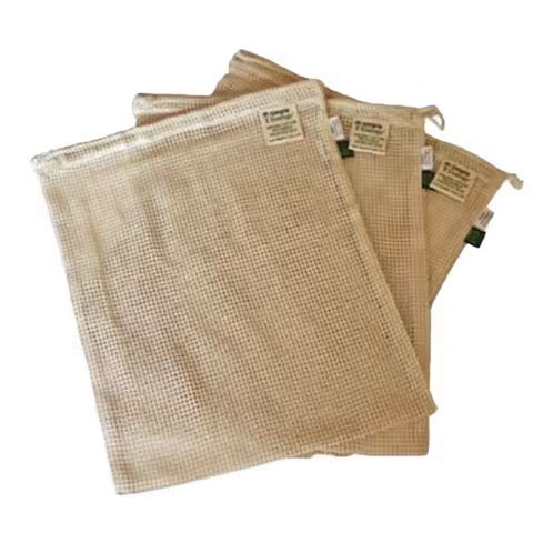 Custom Logo Printed Reusable Organic Cotton Mesh Drawstring Bag for Storing Produce-Packaging & Printing Product