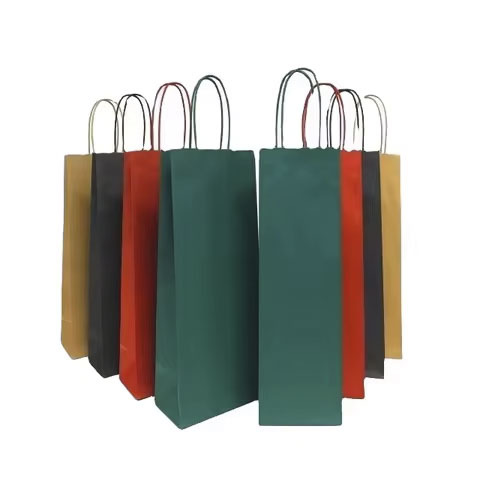 Kraft Paper Shopping Bag Eco-Friendly Recycled Materials with Flexo Offset Gravure Printing & Aqueous Coating for Exhibition Use