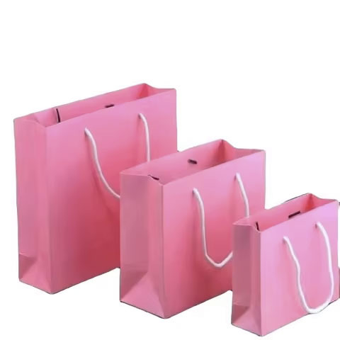 Custom Kraft Biodegradable Paper Shopping Bag with Hot Stamping Surface for Crafts