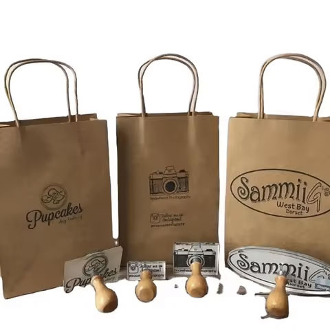 Custom Kraft Paper Shopping Bags Biodegradable and Personalized with Logos