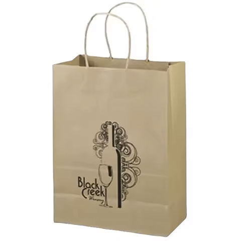 Wholesale Custom Logo Printed Brown Kraft Paper Bag Cheap Recycled Take Away Food Packaging with TwistedFlat Handles