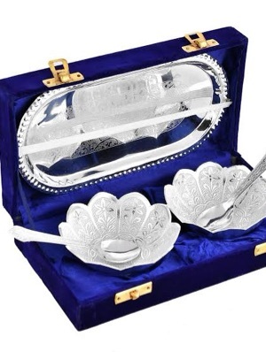 Brass Bowl Gift Set - Diameter: 4 Inch (Bowl)