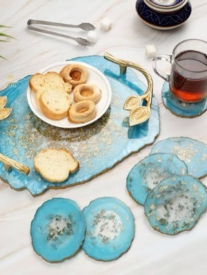 Resin Serving Tray Set - Color: Multicolor / Custom