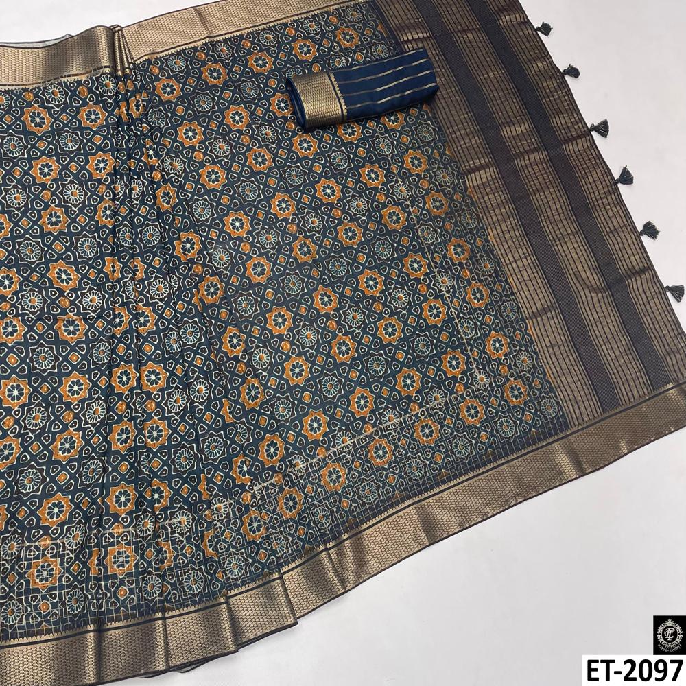 PATOLA NAVY BLUE WOMEN SAREE