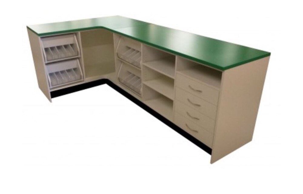 L Shape Wooden Counter - Color: Multicolor