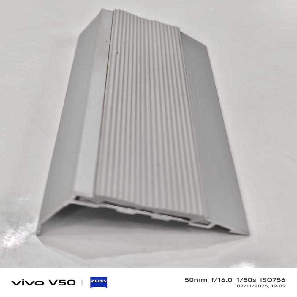 1)	Aluminium Stair Nose of Size 45mm x 25mm x 3 Meter - With Rubber Capping